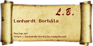 Lenhardt Borbála névjegykártya